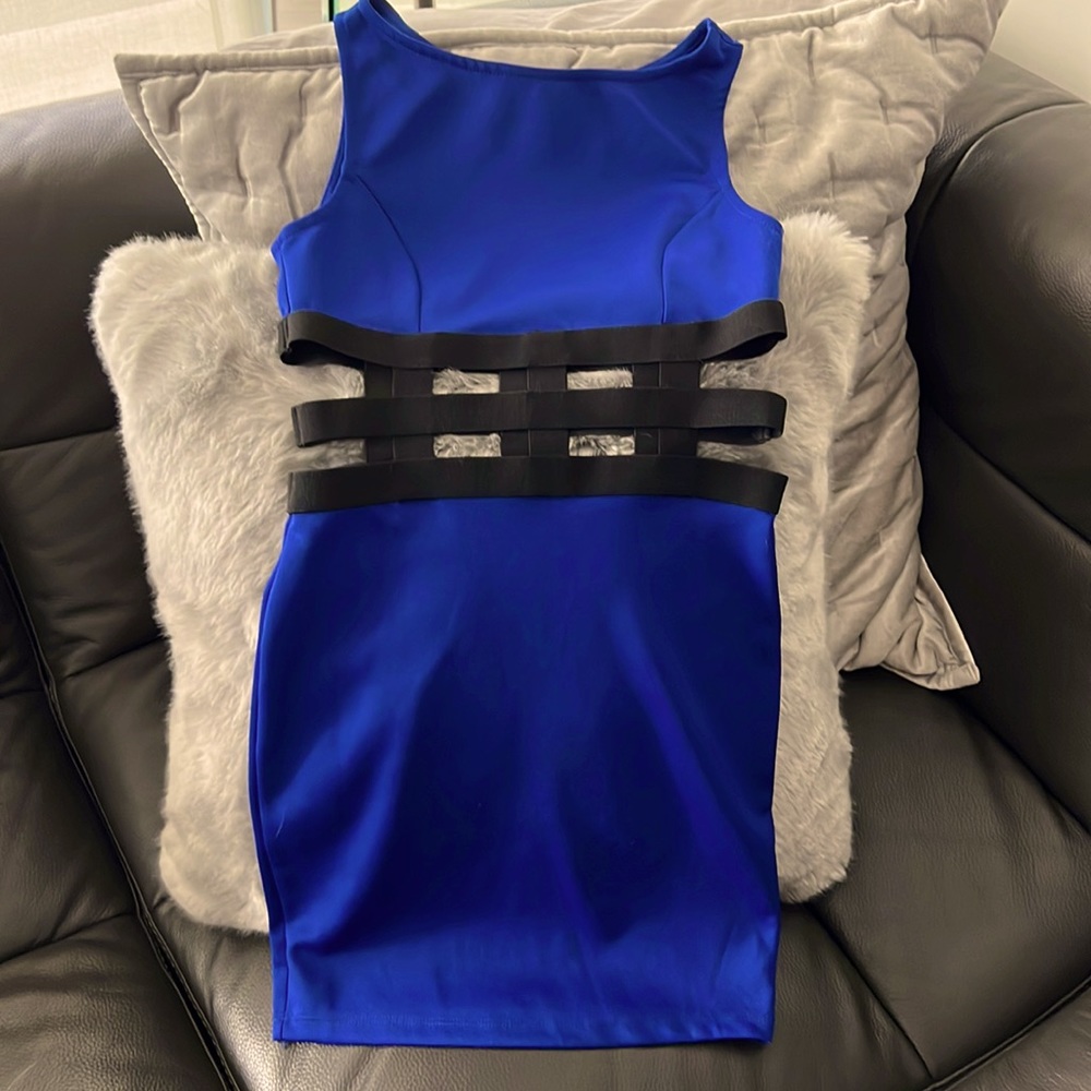 Royal Blue Caged Dress